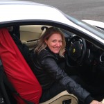 Jo in a Ferrari